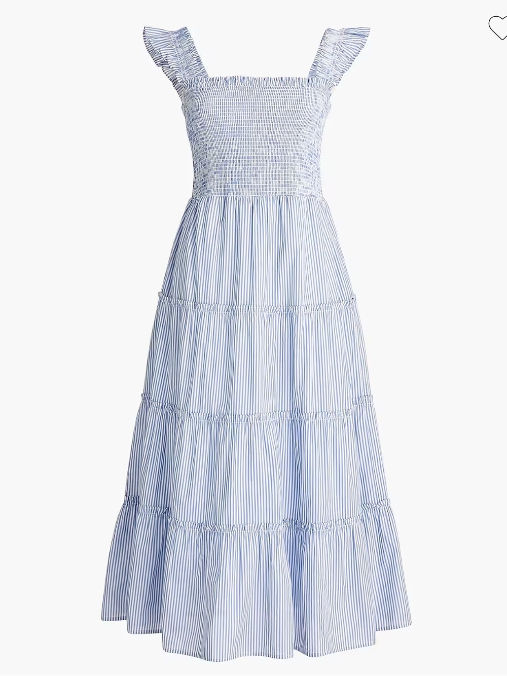 J. Crew Blue Striped Smocked Madi Dress